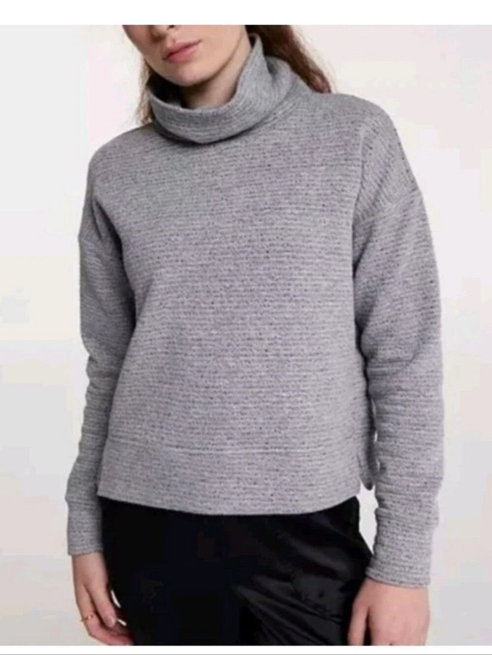 Calia Gray Cowl Neck Pullover Sweatshirt Women's Small Cropped Soft Cozy Nwot